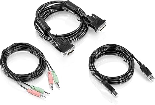 TRENDnet 10 ft. DVI-I, USB, and Audio KVM Cable Kit, Connect a DVI Computer to The TRENDnet TK-232DV KVM Switch, USB Mouse/Keyboard, DVI-I, & 3.5mm Audio Connections, TK-CD10