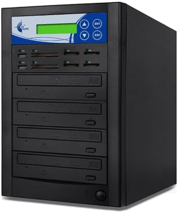 EZ Dupe 1 to 3 Media Mirror Plus Duplicator - Flash Media (SD CF USB) & Disc (DVD CD) to 1 Media / 3 DVD CD Discs Backup Copier MMP03