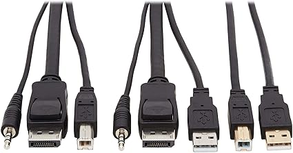 Tripp Lite DisplayPort KVM Cable Kit 4K USB 3.5mm Audio 3xM/USB M/6ft (P783-006-U)