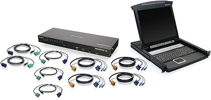 IOGEAR 8-Port IP Based KVM and 17-Inch LCD KVM Console Bundle, GCL1808iKIT