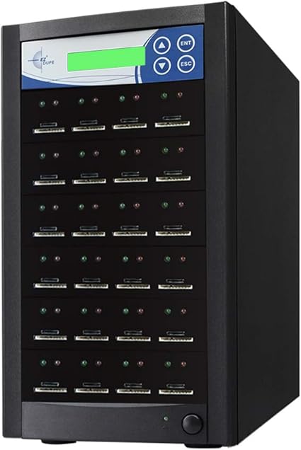 EZ DUPE 1 to 23 SD and TF (MicroSD) Duplicator - Secure Digital Flash Media SDXC SDHC Cloner Copier (35MB/Sec) with DOD Compliant Data Erase (EZDSDMSD23T - 3 Year Warranty)