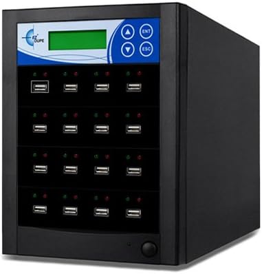 EZ DUPE 1 to 15 USB Duplicator and Tester - USB 2.0/3.0/3.1 Flash Drive Media Memory Copier with DOD Eraser (EZDUSB15T - 3 Year Warranty) 35MB/Sec