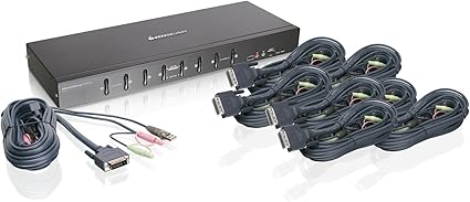 IOGEAR 8-Port Dual Link DVI KVMP Switch KIT (GCS1208KIT1)