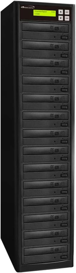 Vinpower Digital Standard 1 to 13 Target 24x DVD CD Disc Duplicator Tower SATA Optical Drives - Black