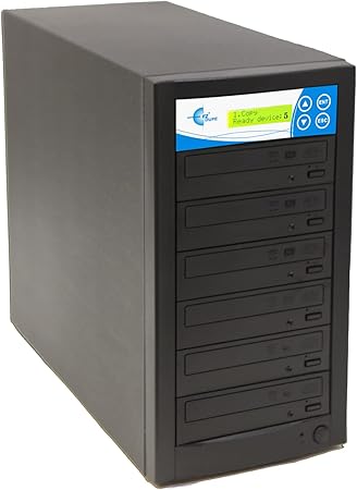 EZ Dupe 1 to 5 DVD/CD Disc Copy Duplicator - Multiple Video & Audio Media Disc Backup Copier GS5SAMB (Black)