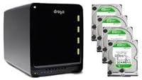 Drobo 6 TB Bundle 04DD1-15EARS-4 - Includes One Drobo and Four 1.5 TB WD Caviar Green Hard Drive (Black)