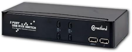 Connectland USB Interface 2X Ports KVM Switch with DVI & Audio