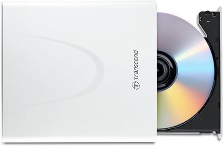 Transcend Mobile USB 2.0 8X DVD Writer External Optical Disk Drive TS8XDVDRW (White)