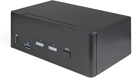 StarTech.com 2 Port Dual Monitor HDMI KVM Switch - 4K 60Hz Ultra HD HDR - Desktop 4K HDMI 2.0 KVM Switch with 2 Port USB 3.0 Hub (5Gbps) & 4x USB 2.0 HID, Audio - Hotkey Switching - TAA (SV231DHU34K6)