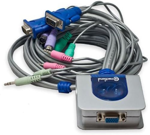 CL-KVM-2PS2 2-Port PS/2 KVM Switch Support Audio, Built-in Cables