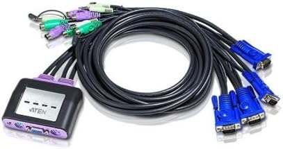 ATEN 4-Port PS/2 Cable-Built-in KVM with Audio Support CS64A (Gray)