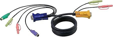 ATEN PS2 KVM Cable with Audio SPHD-15 to VGA, PS2 and Audio 2L5301P, 3 Feet