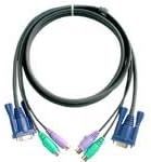 ATEN 2L5003P Slim PS2 KVM Cable VGA and PS2 to VGA and PS2 (10 Feet)