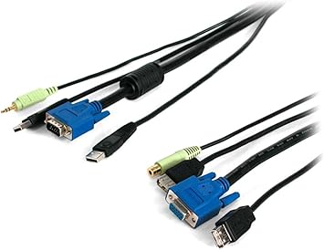 StarTech.com Black 3-in-1 USB KVM Extension Cable - 10-Feet (4N1USEXT10BK)