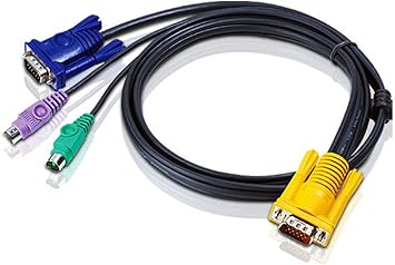 ATEN PS2 KVM Cable, SPHD-15 Male to VGA and PS2, 2L5206P, 20 Feet