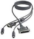 15ft KVM Matrix Cable PS2 Db25 2-din6m/m Hddb15f