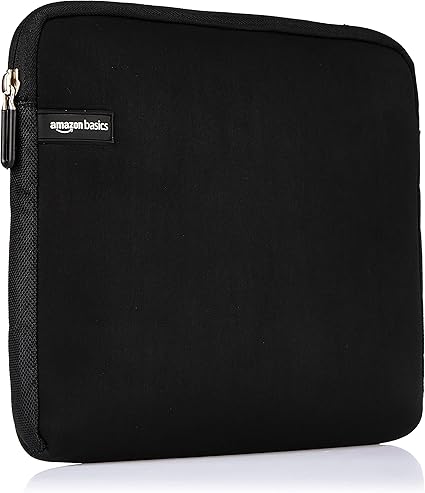 Amazon Basics 11.6-Inch Laptop Sleeve, Protective Case with Zipper - Black