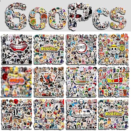 Arme Large Anime Stickers Mixed Pack,600Pcs Mixed with Classic Anime Theme Sticker Pack,Vinyl Waterproof Stickers Decals for Bottles, Laptops, Skateboards&Notebooks, Stickers for Adults&Kids&Teens