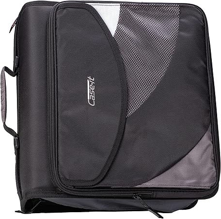 Case-it Universal Dual Binder Pack, 2 Set of 2” D-Ring Dual, W/Removable File Folder Hold Down Pages, Backpack Style Straps, Padded Laptop Pocket, Front Flap Pocket, Laptop Storage