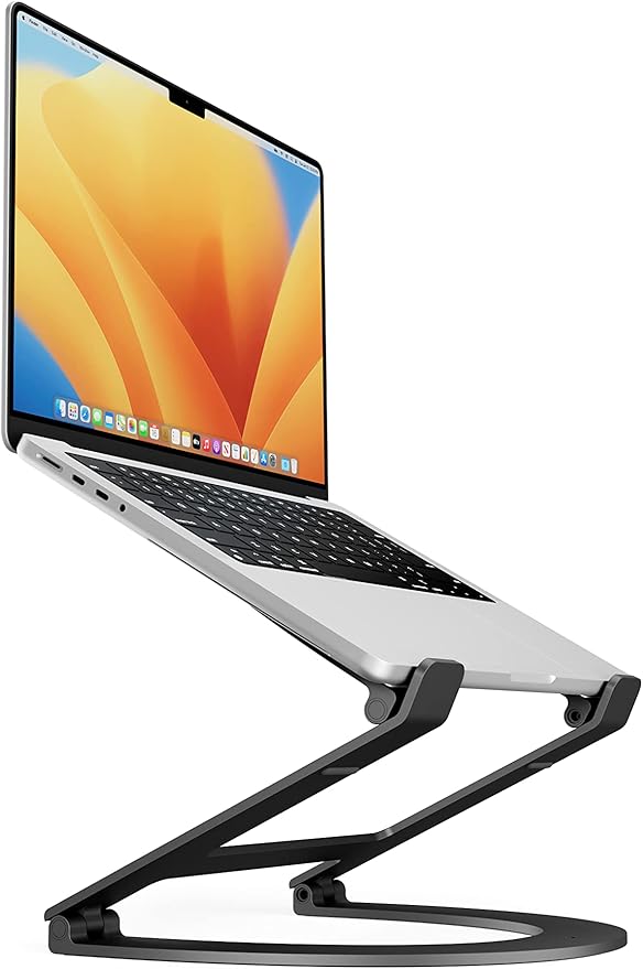 Twelve South Curve Flex | Ergonomic Height & Angle Adjustable Aluminum Laptop/MacBook Stand/Riser, fits 10