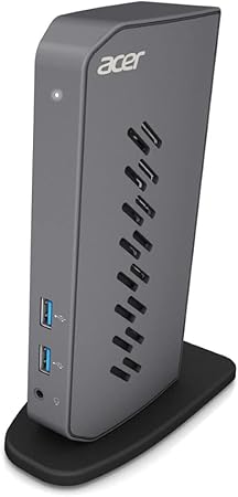 Acer U301 USB 3.0 Dock for Windows | 2 x HDMI ports | 2 USB 3.1 Gen 1 ports | 4 USB 2.0 Ports | Gigabit Ethernet | Requires One USB 3.1 Type A or USB 3.1 Type-C on Computer | Gray