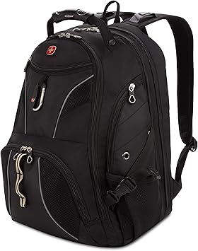 SwissGear 1923 ScanSmart Laptop Backpack, Black/Silver, 17-Inch