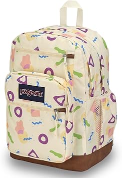 JanSport Cool Backpack, with 15-inch Laptop Sleeve - Large Computer Bag Rucksack with 2 Compartments, Ergonomic Straps, Memphis Mood Neon