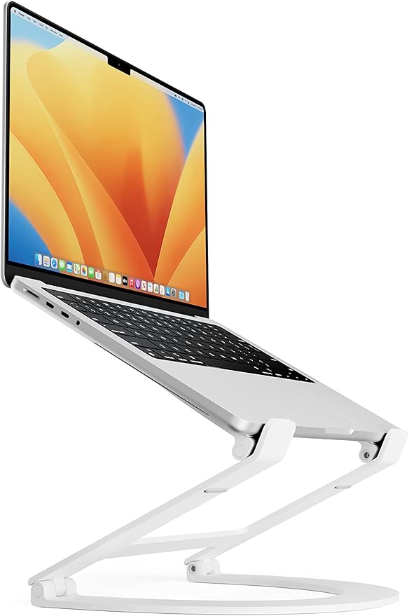 Twelve South Curve Flex | Ergonomic Height & Angle Adjustable Aluminum Laptop/MacBook Stand/Riser, fits 10