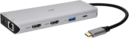 Monoprice 13-in-1 Dual-HDMI + DisplayPort Multi-Stream Transport (MST) Triple Monitor Docking Station - 4K, 5Gbps USB A, Ethernet, Card Reader, 100W PD, Silver