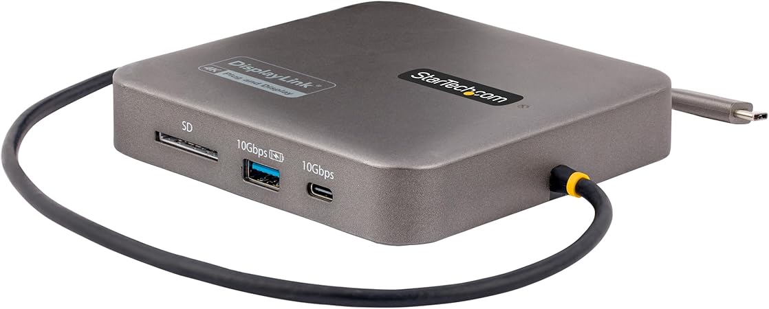 StarTech.com USB C Multiport Adapter, Dual 4K 60Hz HDMI, 2-Port USB-A/USB-C 10Gbps Hub, 100 W PD Dock, Gigabit NIC, SD, Travel Dock, USB C Dock, USB C PD Dock