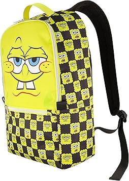 Concept One SpongeBob SquarePants 13 Inch Sleeve Laptop Backpack, Checkered Padded Computer Bag for Commute or Travel, Multi