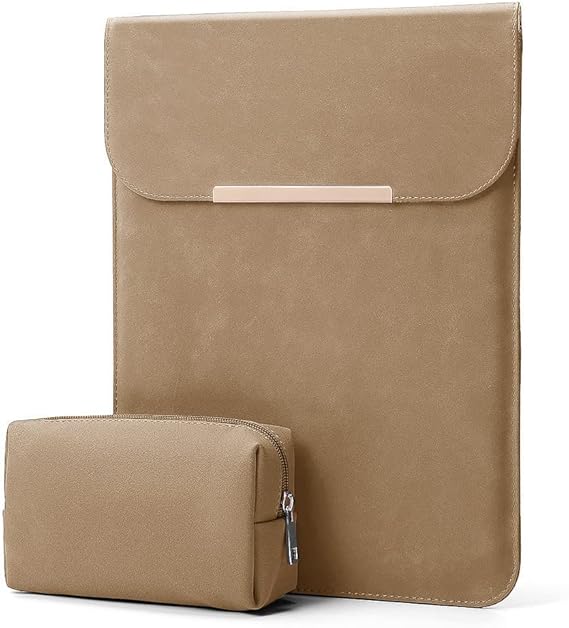 KALIDI 13.3-14 inch Laptop Sleeve Case Faux Suede Leather for 13.3 13.5 13.6 14 inches MacBook Air Pro Retina 13