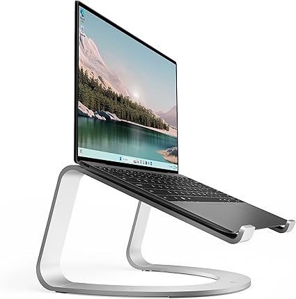 Twelve South Curve SE for MacBooks and Laptops | Aluminum Ergonomic Desktop Cooling Stand for Home or Office, silver