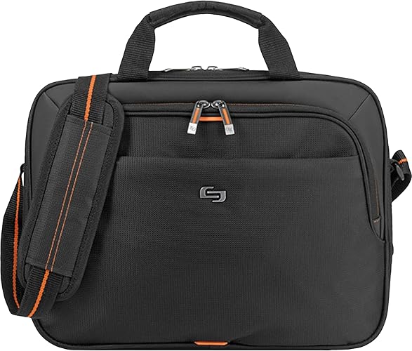 Solo Ace Slim Brief Laptop Briefcase, 13.3 Inch, Black, One Size