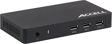 Accell USB 3.0 Universal Docking station with Dual Video HDMI and DisplayPort, 4K UHD, Gigabit Ethernet, Audio, 3 USB 3.0 Ports - Windows and Mac Compatible (K172B-002B)