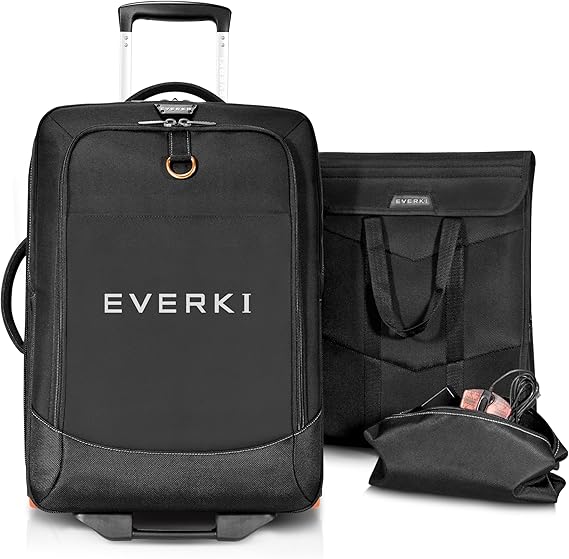 EVERKI Wheeled Carry-On Laptop Bag - Lightweight Trolley Travel Friendly - Rolling Luggage for Gamers - Ideal for Business Travels - Dedicated Compartment up to 17.3-18.4