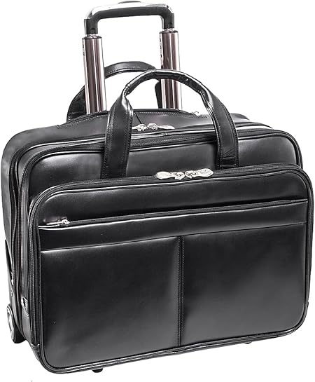 McKleinUSA L Series BOWERY Leather Rolling Briefcase, Black (87855) (87855MCK)