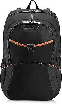 Everki Glide Reflective Laptop Backpack 17.3 inch - Sturdy, Heavy Duty Bookbag, Computer Backpack for Men and Women, Large Durable Backpack, Motorcycle Backpack w/Reflective Strip - Black (EKP129)