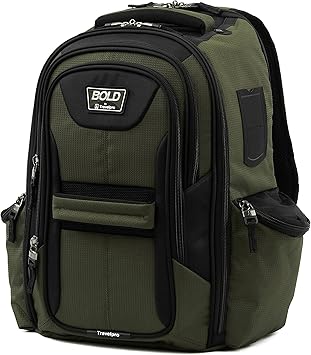 Travelpro Bold Lightweight Laptop Backpack, Olive Green/Black, One Size