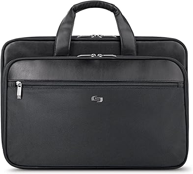 Solo Paramount 16 Inch Laptop Briefcase with Retractable Shoulder Strap, Black