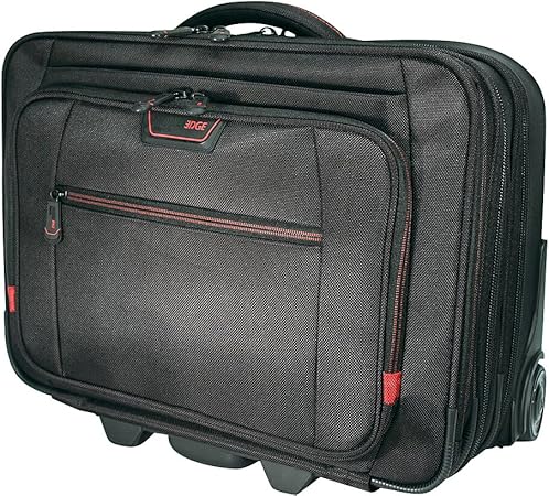 Mobile Edge Professional Rolling Laptop Case, Designed for Men, Women, Business, Travel, 17.3 Inch, Rolling Laptop Bag with Adjustable Laptop Section, Telescoping Handle, Black, MEPRC1