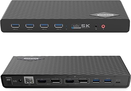 Diamond Multimedia (DS6950) Ultra Dock 5K/4K USB Type-C, Type-A Docking Station and Compatible with Thunderbolt 3 Laptops/Desktop PC’s