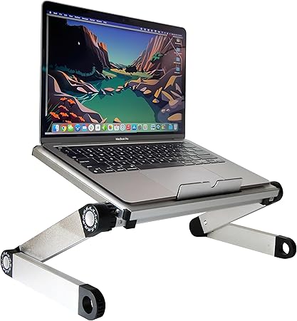 WorkEZ Light Adjustable Laptop Stand – Lightweight Adjustable Lap Desk for Laptop Desk Ergonomic Laptop Riser For Desk Laptop Stand for Bed Portable Laptop Desk Foldable laptop stand for couch