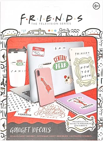 Friends Gadget Decals - 4 Sheets of Removable Waterproof Laptop Stickers