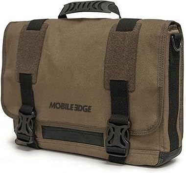 Mobile Edge ECO Laptop Messenger Bag for Men and Women, Fits Up To 14 Inch Widescreen PCs, Compatible with MacBook Pro 15 Inch, Travel Computer Bag, Olive Green, MEUME9