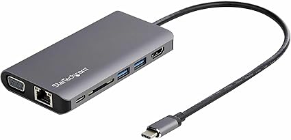 StarTech.com USB C Multiport Adapter - USB-C Mini Travel Dock w/ 4K HDMI or 1080p VGA - 3x USB 3.0 Hub, SD, GbE, Audio, 100W PD Pass-Through - Portable Docking Station for Laptop/Tablet (DKT30CHVAUSP)