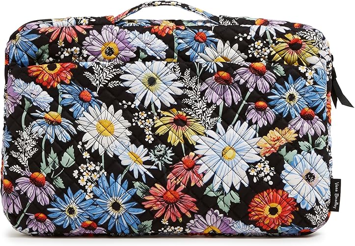 Vera Bradley Women's Cotton Laptop Organizer Tech Accessory, Daisies, One Size