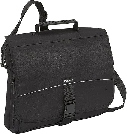 Targus Laptop Bag Carrying Case for 15.6-Inch Laptops Messenger Bag Slim Laptop Bag for Men Women, Bags for HP laptops, Microsoft, Dell, Lenovo, and Apple Laptops, Women/Mens Work Bag, Black(TCM004US)