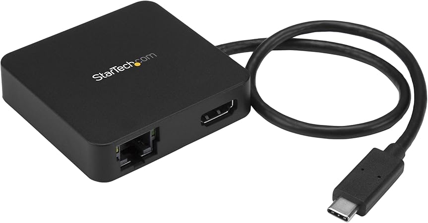 StarTech.com USB C Multiport Adapter - Portable USB-C Mini Dock 4K HDMI Video - Gigabit Ethernet, USB 3.0 Hub (1x USB-A 1x USB-C) - USB Type-C Multiport Adapter - Thunderbolt 3 Compatible (DKT30CHD)