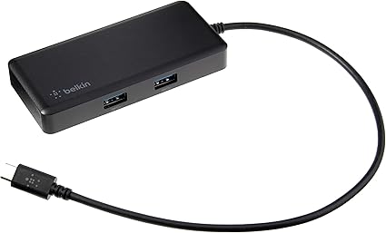 Belkin 5-in-1 Powered USB-C & USB Hub, USB-C Docking Station w/ 2 USB-A Ports, 1 USB-C Port, Ethernet, & 4K HDMI Port, Compatible with MacBook, Chromebook & Other USB-C Devices